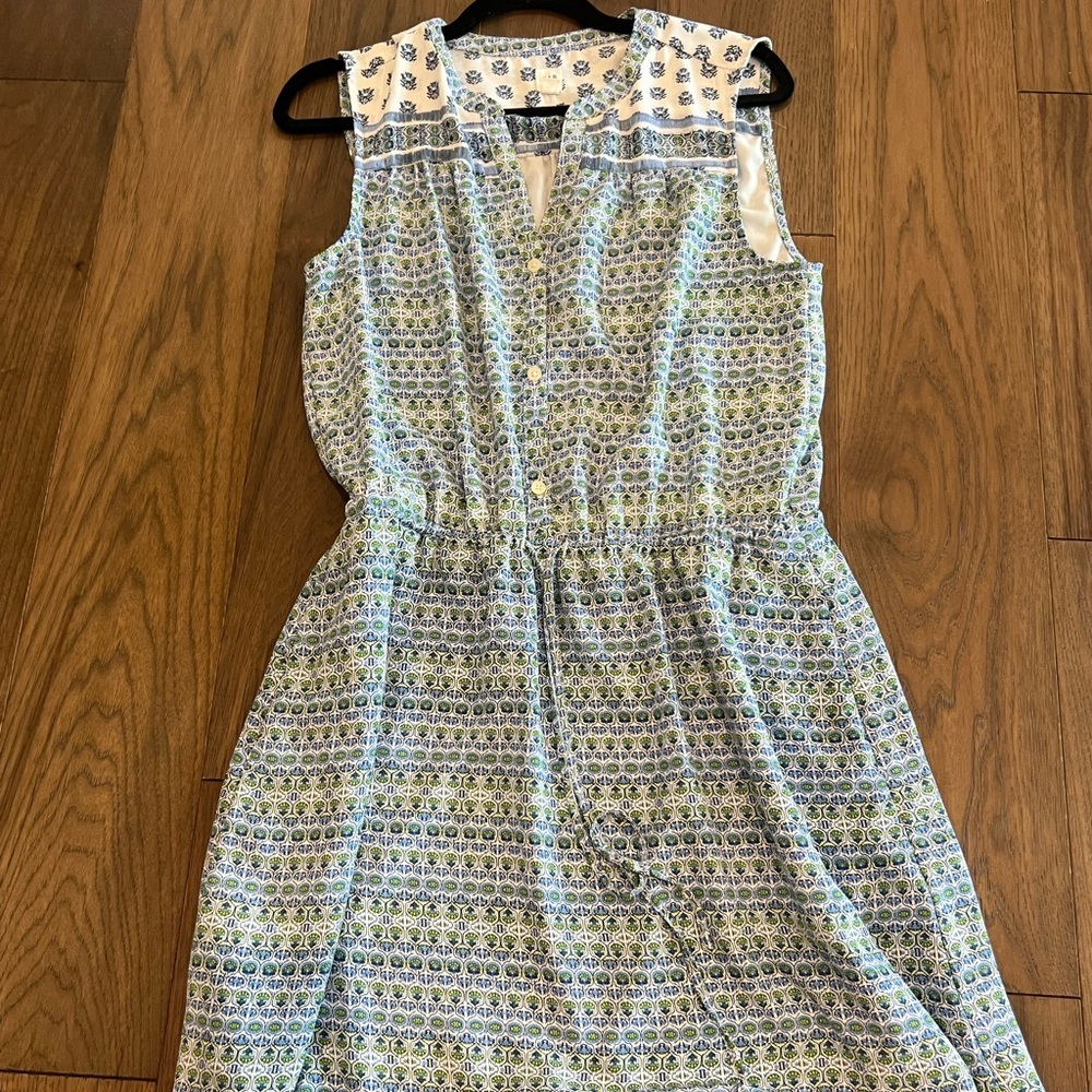 GAP Blue Floral Shirt Dress EUC Size Medium (tall)